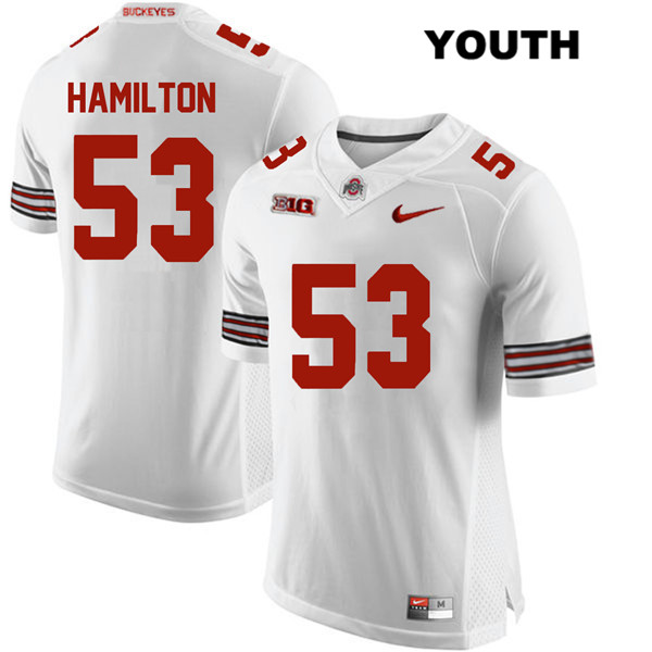 Ohio State Buckeyes Youth Davon Hamilton #53 White Authentic Nike College NCAA Stitched Football Jersey BP19V18KG